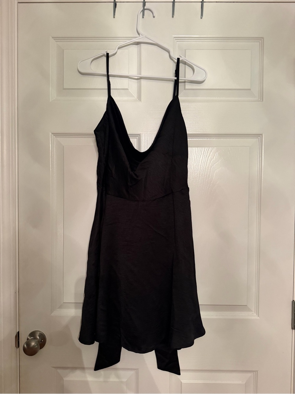 Speechless Black Satin Mini Slip Dress